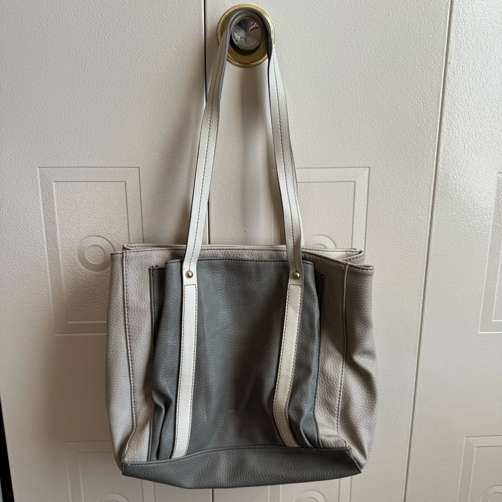 Relic Gray and White Tote Bag